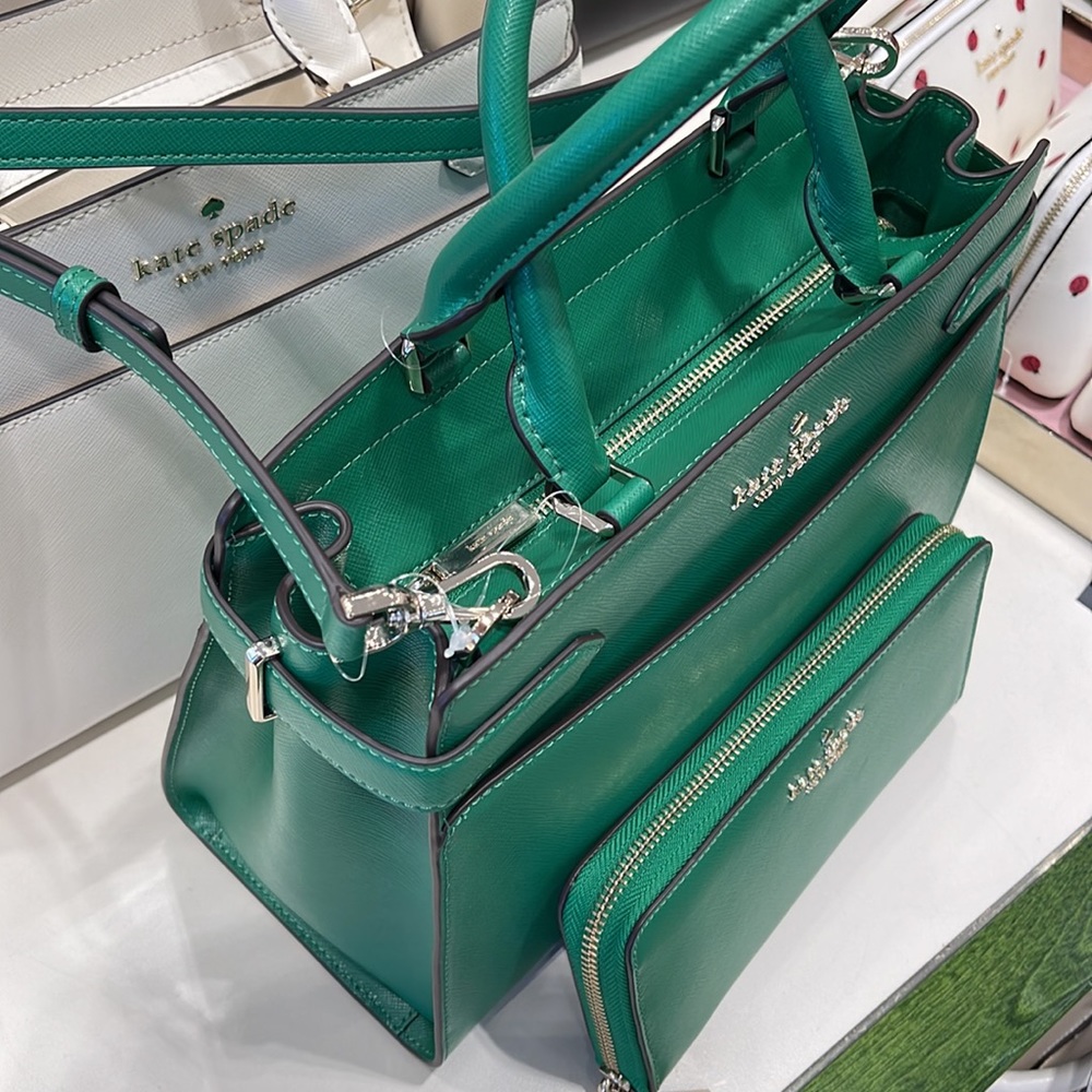 Kate Spade staci medium satchel
&
KSNY Staci Large Continental Wallet
Green Bean - Picture 3 of 16